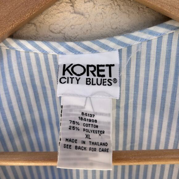 Vintage Koret Embroidered Vest Blue Floral Button Front Size XL - Picture 3 of 4